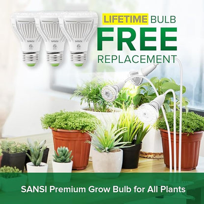 SANSI LED Grow Lights for Indoor Plants, 450W Full Spectrum Clip-on Gooseneck Grow Light with
