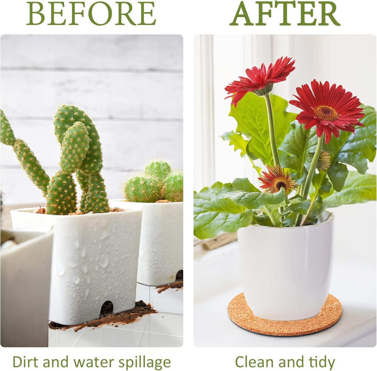4 Pieces Cork Plant Mats Round Cork Plant Coasters for Garden Pots, DIY Craft Project (4 Inches,6