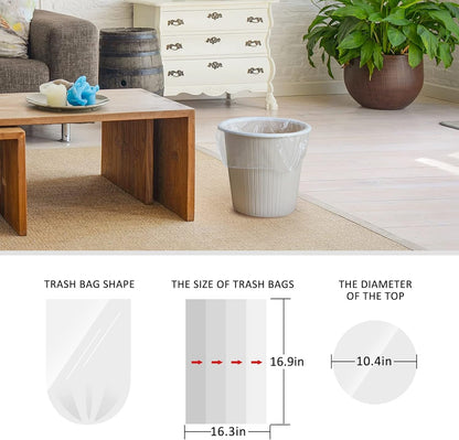 1.2 Gallon 220 Counts Strong Trash Bags Garbage Bags, Bathroom Trash Can Bin Liners, Small Plastic