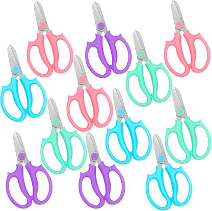 12 Pcs Flower Scissors, Stainless Steel Floral Shear, Premium Garden Pruning Shears, Sharp Garden