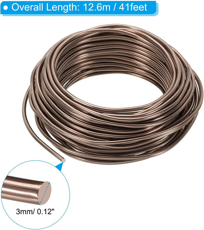 PATIKIL 3mm x 41ft Bonsai Training Wire,Floral Wire Stems Anodized Aluminum Tree Wire for Gardening