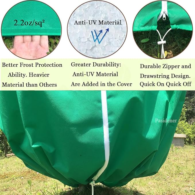 Plant Covers Freeze Protection 2 Packs 90"X75" 2.2oz Tree Covers Frost Plant Covers Freeze Cloth