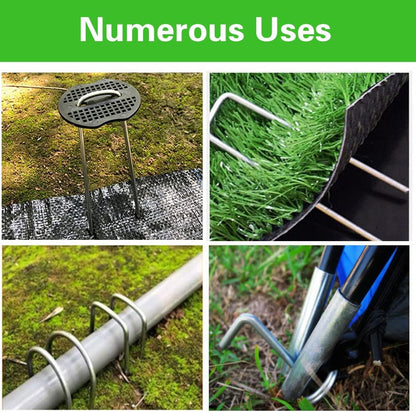 Bakulyor 150Pcs Landscape Staples + 150Pcs Gasket, 6 Inch Garden Stakes Staples 11 Gauge U Shaped
