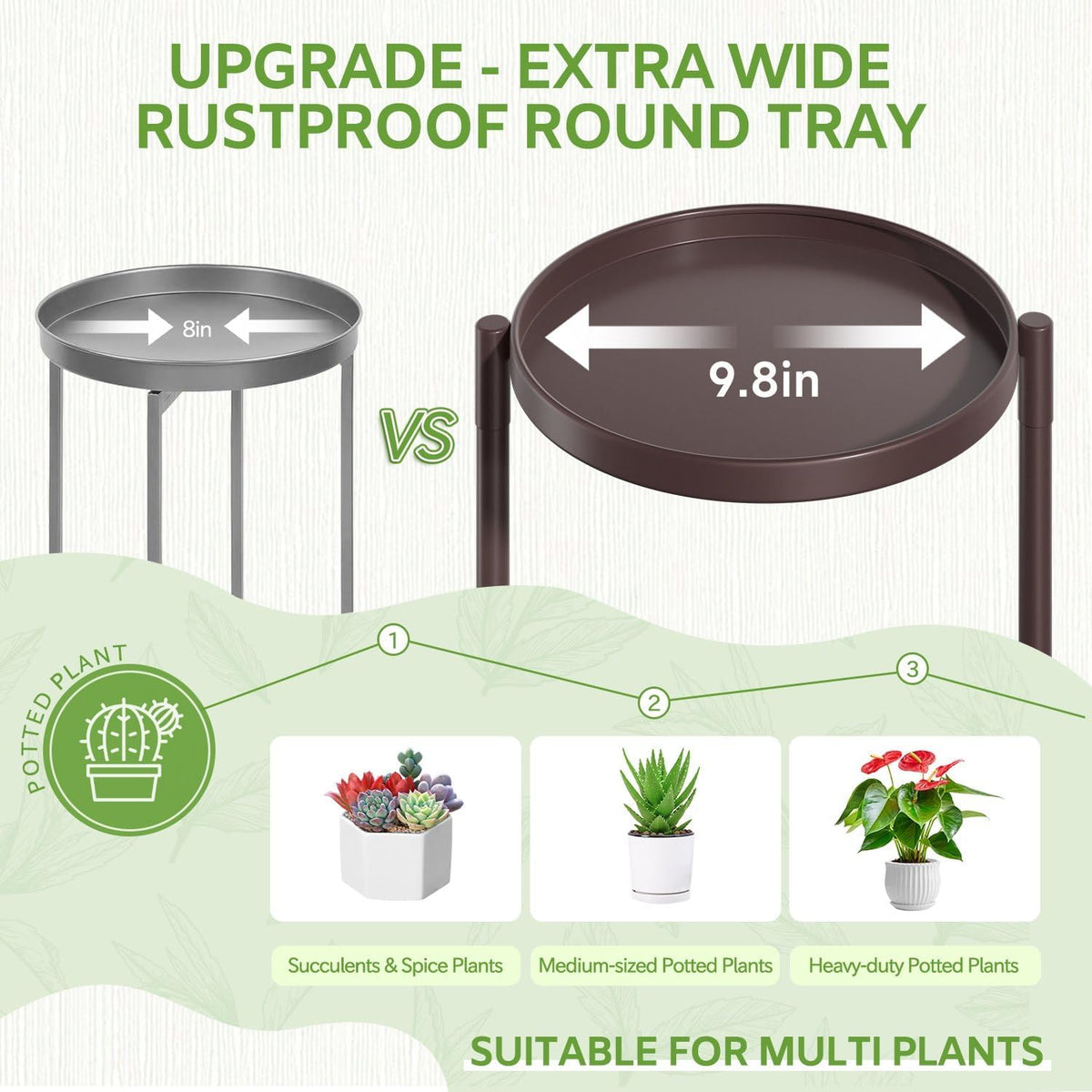 iDavosic.ly 5 Tier Large Plant Stand Indoor, 10 Inch Wide Tall Corner Metal Plant Stands Outdoor