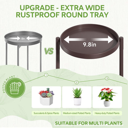 iDavosic.ly 5 Tier Large Plant Stand Indoor, 10 Inch Wide Tall Corner Metal Plant Stands Outdoor