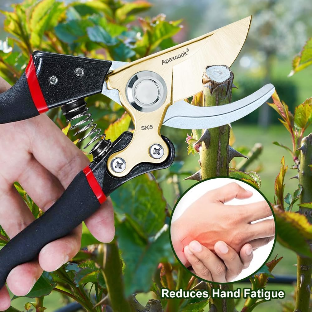 Garden Shears, Handheld Pruning Shears for Heavy Duty, Ergonomic Gardening Tools for Pruning