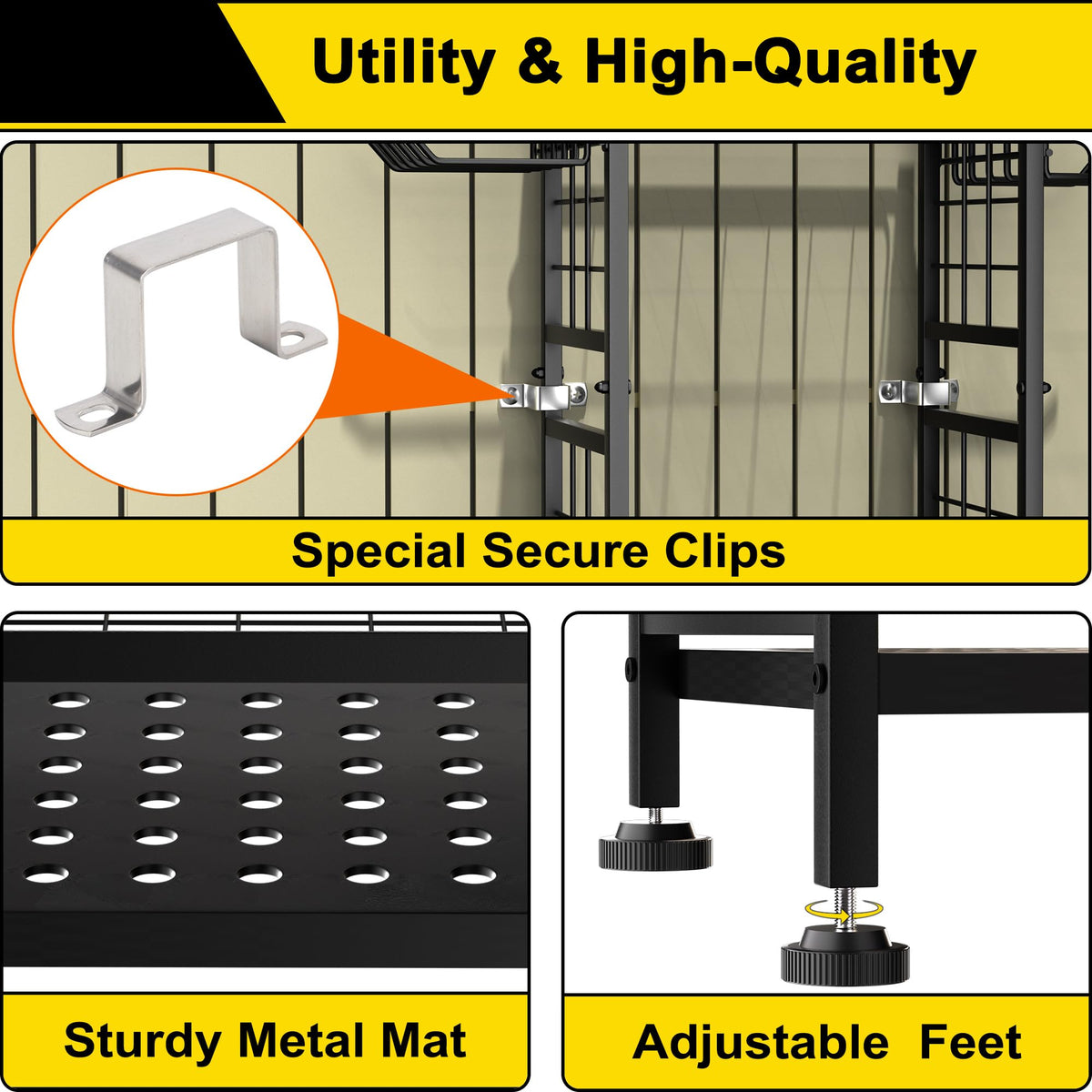 3 Tier Garden Tool Organizer, Garage Storage and Organization, Metal Yard Tools Storage up to 78