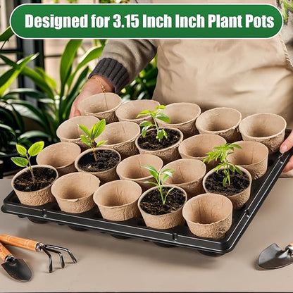 20 Cell Plant Trays for Carrying 3 inch Round Nursery Pots, Sturdy Plastic Trays Suitable for