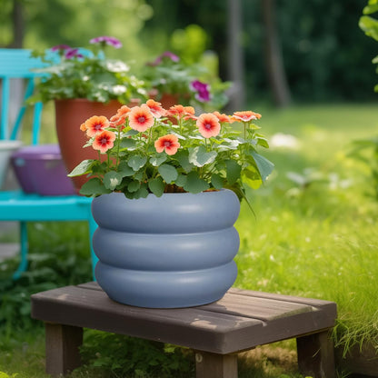 SQOWL 10 Inch Plant Pot Indoor - Ceramic Plant Pot with Drainage Hole Large Outdoor Planter Unique