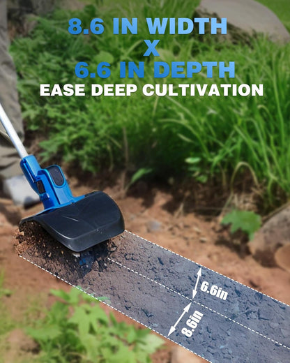 LUXTER 20V Cordless Tiller for Gardening 8.6 Inch Electric Garden Cultivator with 48 Steel Tines