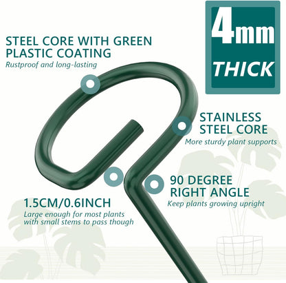 MAFONE 6 Pack 24inch Plant Support Stakes,Plant Stick for Two Sizes(12 or 24Inch) Garden Single