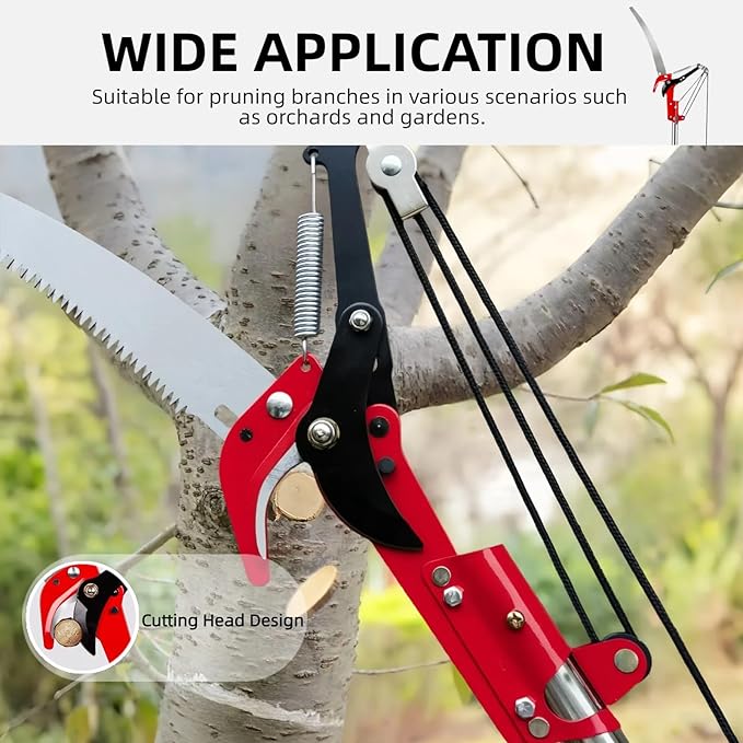15.7’’ Pole Saws for Tree Trimming - Dual-Pulley Tree Pruner, Tree Trimmers Long Handle Pruner
