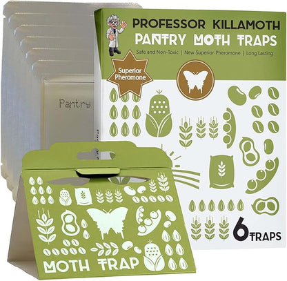 Superior Pantry Moth Traps 6-Pack with Pheromones Prime | No Insecticides | Safe, Non-Toxic and
