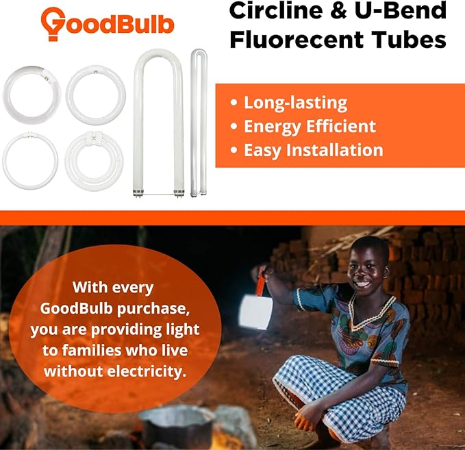 GoodBulb 75-Watt 6 Inch T12 Fluorescent U-Bend Light Bulb 4100K Cool White Light Color Medium