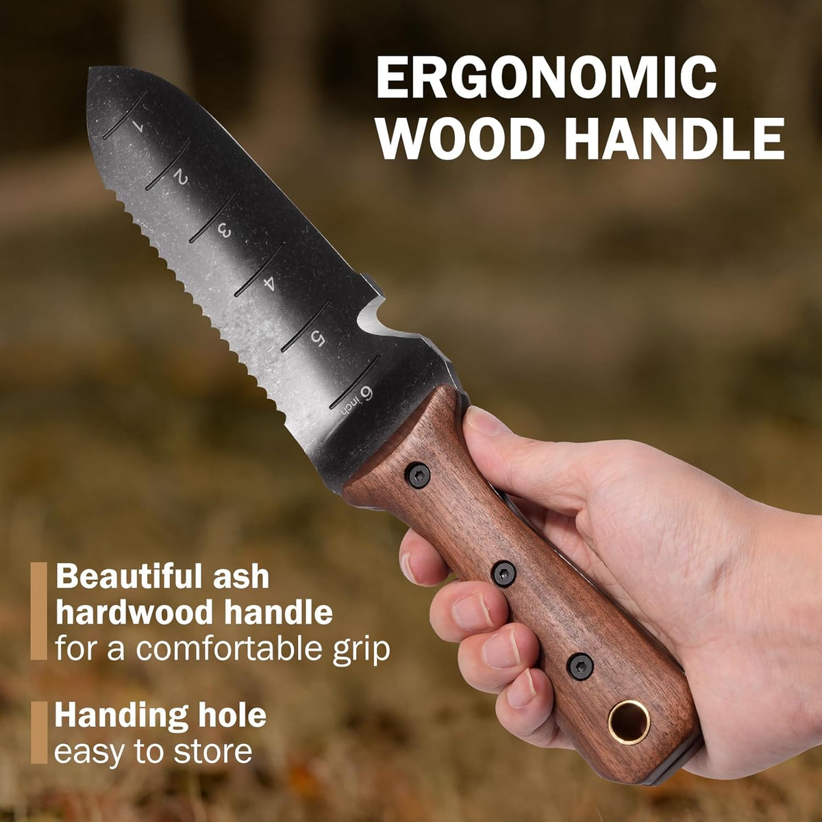 Hori Hori Garden Knife, Garden Tools with Sheath for Weeding,Planting,Digging, 7" Stainless Steel
