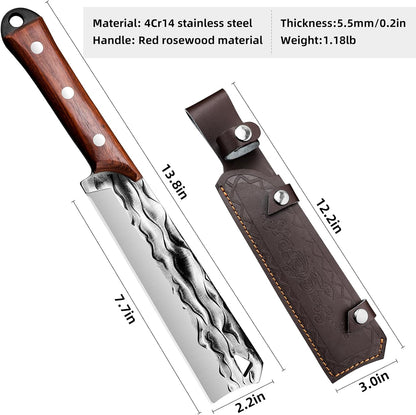Machete with Sheath for Cutting Trees Heavy Duty, for Yard Work and for Bushcrafting Knife Sickle