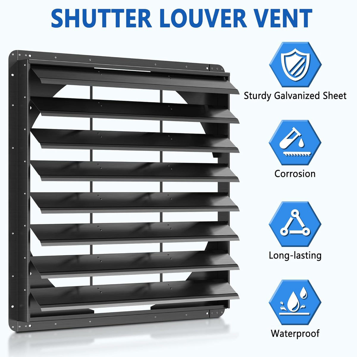 36 Inch Galvanized Sheet Spraying Automatic Exhaust Shutter Louver Vent (No Fan Blades and Motor)
