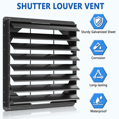 36 Inch Galvanized Sheet Spraying Automatic Exhaust Shutter Louver Vent (No Fan Blades and Motor)