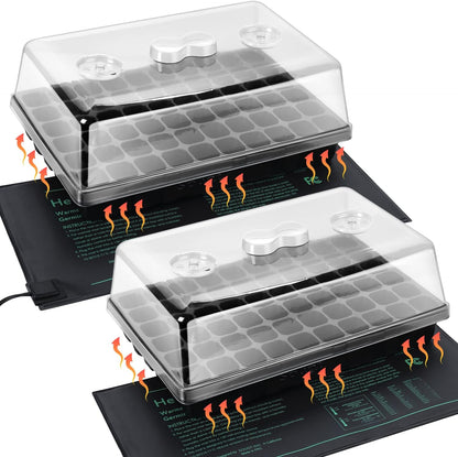 SOLIGT 2 Set 60-Cell Seed Starter Kit - Strong Seed Trays with Humidity Domes, Cell Trays and