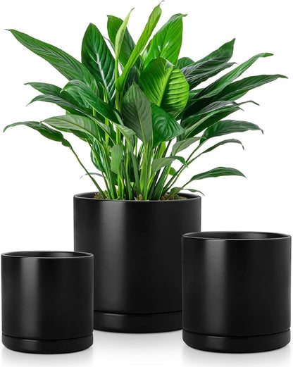 vancasso Ceramic Plant Pots, 3 Piece Planters for Indoor Plants, 4.25+5.25+6.25 Inch Flower Pots