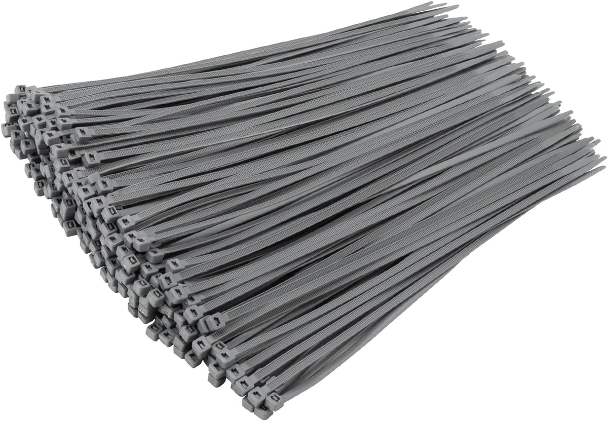 XINGO 1000 PCS Silver Zip Ties 12 Inch, 60 LBS Tensile Strength, Self-Locking Nylon Plastic Nylon