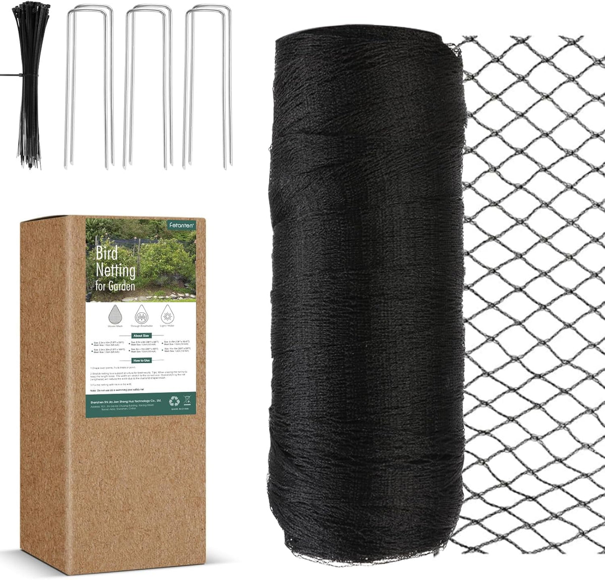 Bird Netting for Garden, Fetanten 13 x 16.5 FT Netting for Garden Protection Vegetables Fruit Trees