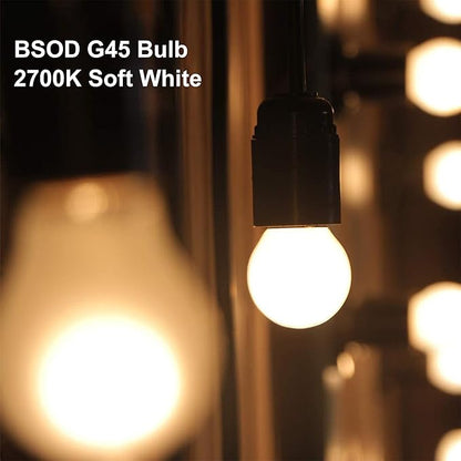 G45 LED Light Bulbs with E26 Base | 2700K Warm Soft White, Full Spectrum | 5W Eq 40W Appliance