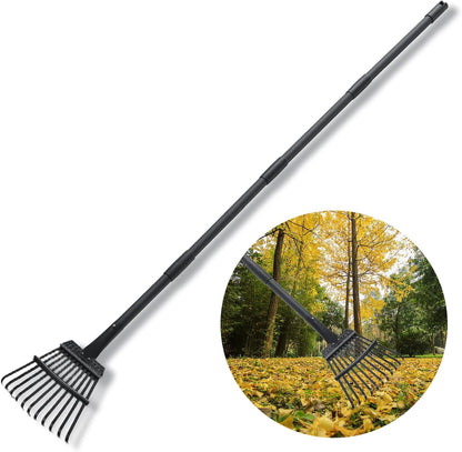 Small Rake for Gardening 63 Inch Adjustable Heavy Duty Garden Leaf Rakes Garden Tools 11 Metal