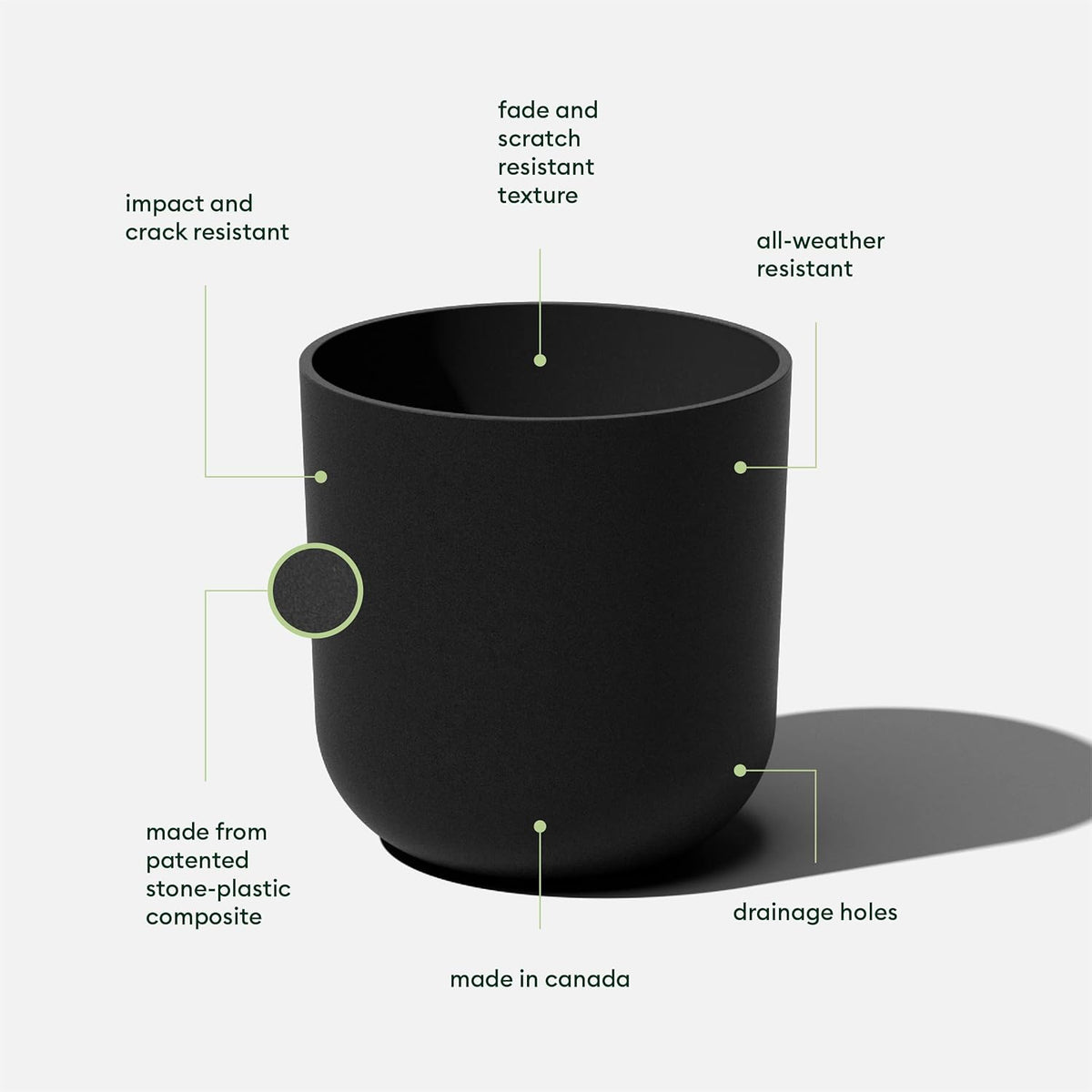 Veradek Round Black Plastic Planter Pots for Indoor/Outdoor Garden Use, with Drainage Holes