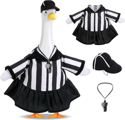 3 Pcs/Set Referee Porch Goose Outfits, Lawn Goose Statue Women Referees Costume, Garden Goose