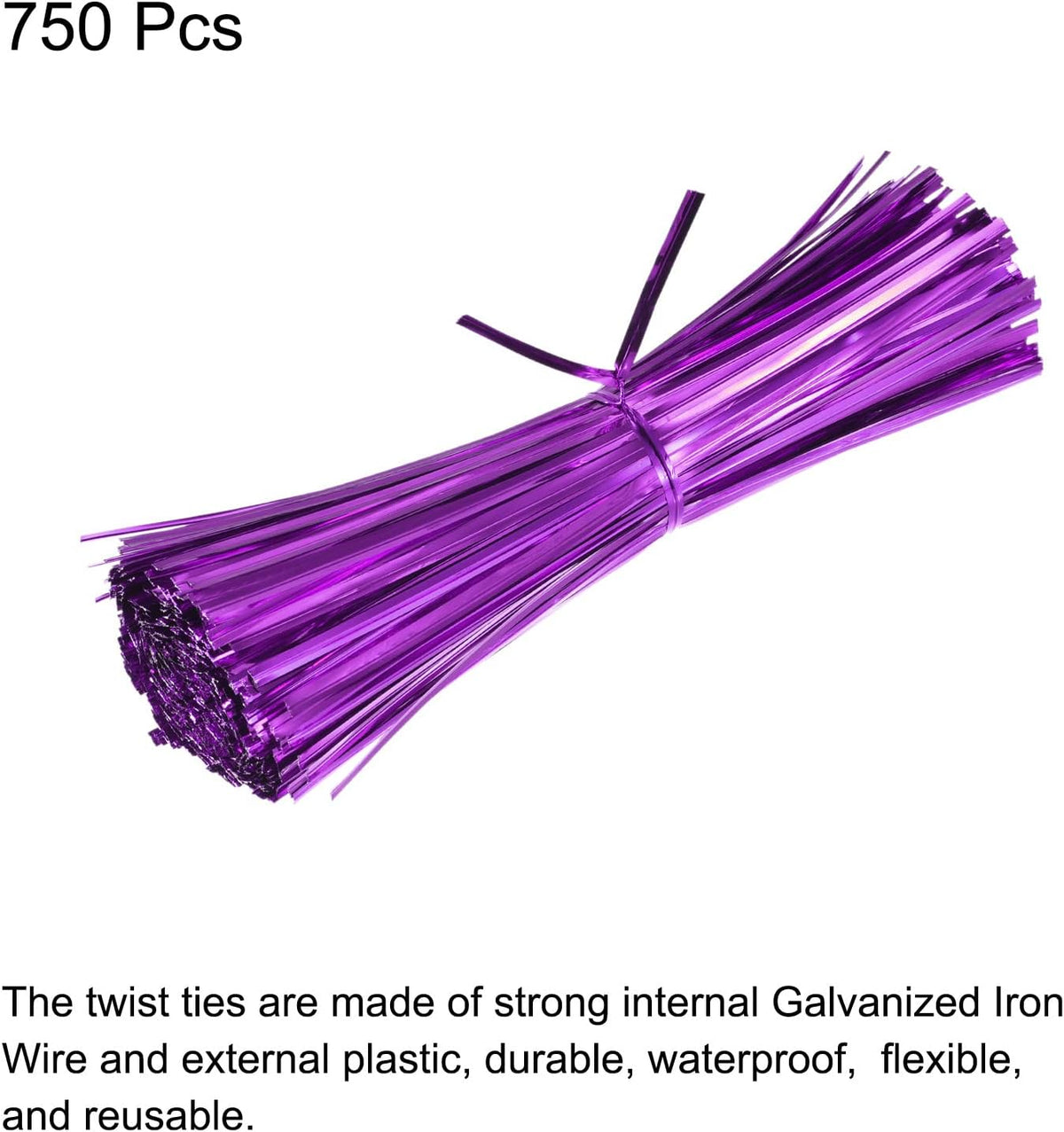 MECCANIXITY Foil Twist Ties 7" 18cm Metallic Plastic Closure Tie for Tying Bread, Candy, Cookies