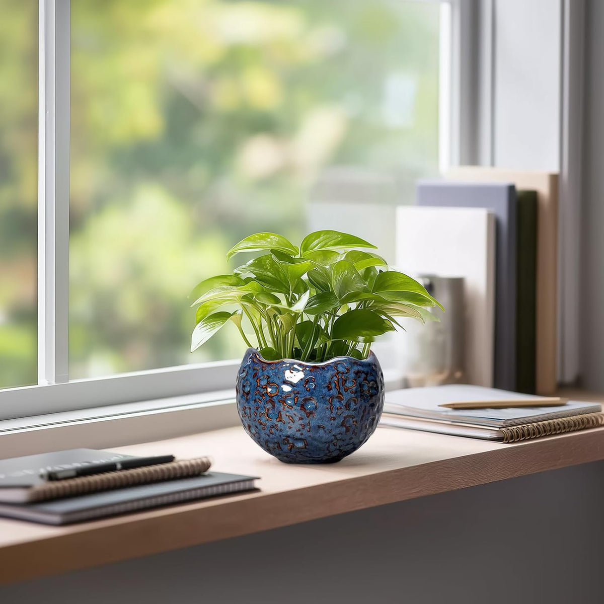 Ceramic Pots for Plants - 4 inch Plant Pots for Indoor Outdoor, Small Planter with Drainage Hole