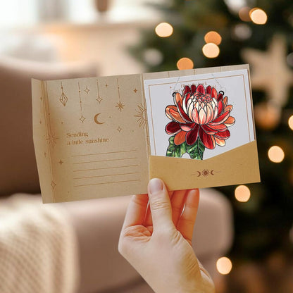 Dahlia August Flower Acrylic Suncatcher Stained Glass Effect Window Car Hanging Christmas Ornament