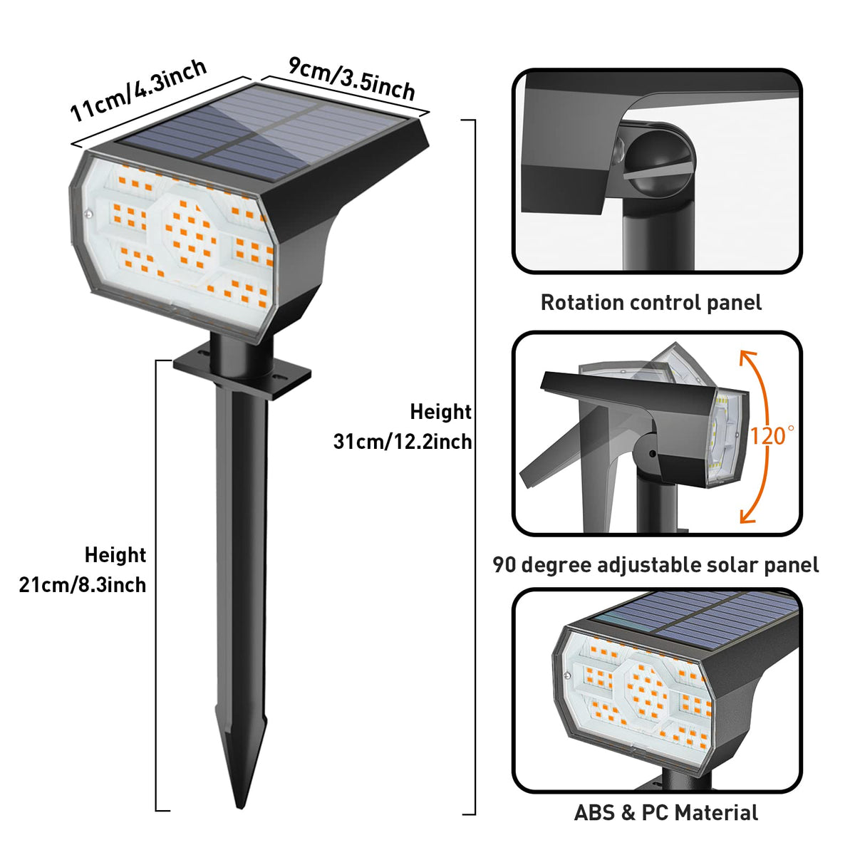 NYMPHY Solar Lights Outdoor Waterproof - 6 Pack (Warm White)