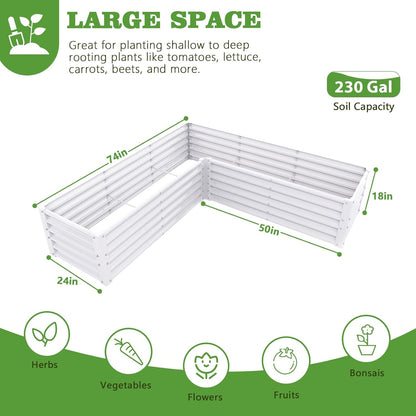 A ANLEOLIFE 8-Pack 8X4X1.5ft & 74x74x18 in Deep Root Galvanized Raised Garden Beds Outdoor for