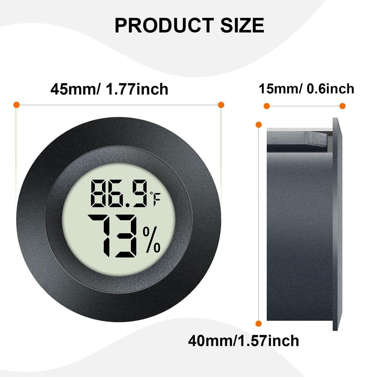 4 Pack Hygrometer Thermometer Digital Humidity Meter Indoor/Outdoor Humidity Monitor Reptile