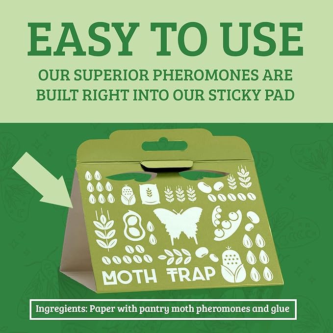 Superior Pantry Moth Traps 6-Pack with Pheromones Prime | No Insecticides | Safe, Non-Toxic and