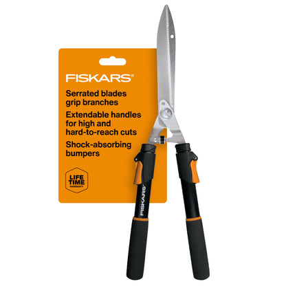 Fiskars 25"-33" Power-Lever Extendable Garden Hedge Shears, 10” Blades