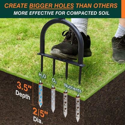 Colwelt Lawn Aerator Tool 38inch, Heavy Duty Grass Spike Aerator for Compacted Soil Aeration