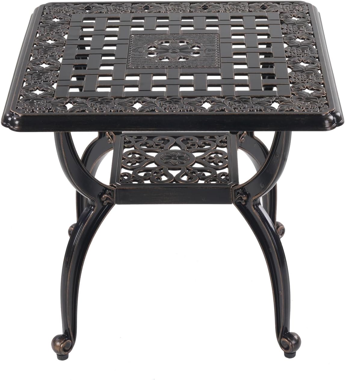 Cast Aluminum Outdoor Side Table,Small Patio Table,Outdoor Coffee Tables for Patio,Garden,Balcony