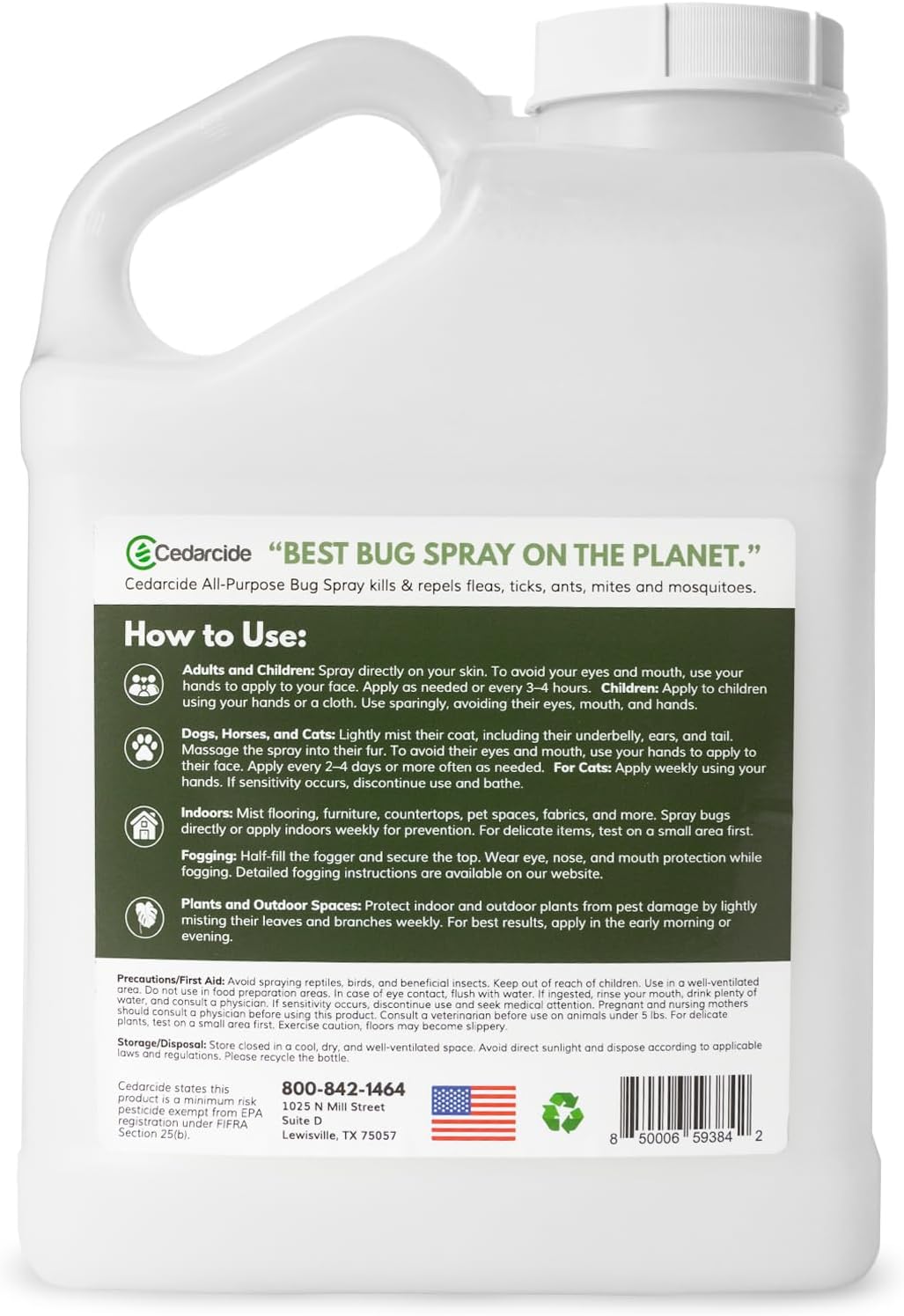 Cedarcide All-Purpose Bug Spray | Kill and Control Mosquitos, Fleas, Ticks, Ants | Made with