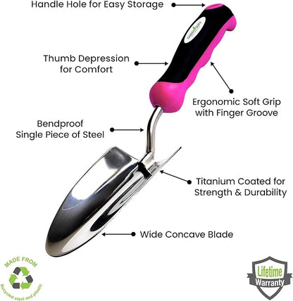 Garden Guru Super Strong Garden Trowel Hand Shovel - Stainless Steel - Rust Resistant - Ergonomic