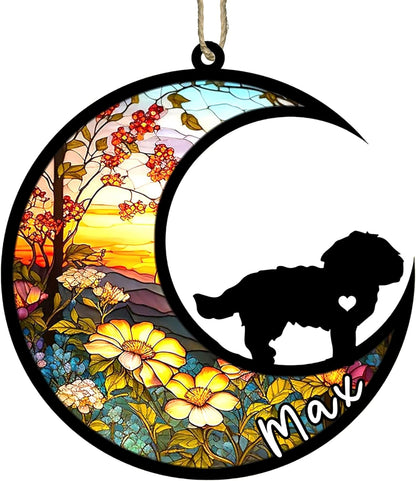 Personalized Dog Memorial, Custom Name Maltese Dog Christmas Ornament with Name, Custom Breeds, Pet