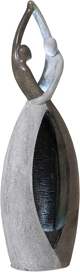 Dancing Couple 57" High Large Modern Indoor Outdoor Decor Faux Stone Floor Fountain with Light LED