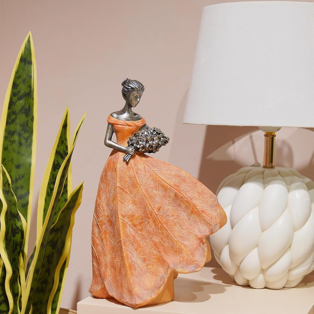 Guichifun Fairy Statue Collection Home Decoration - Orange Leaf Angel Girls Resin Fall Decor for