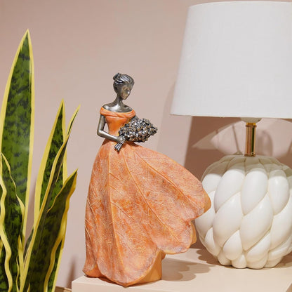 Guichifun Fairy Statue Collection Home Decoration - Orange Leaf Angel Girls Resin Fall Decor for