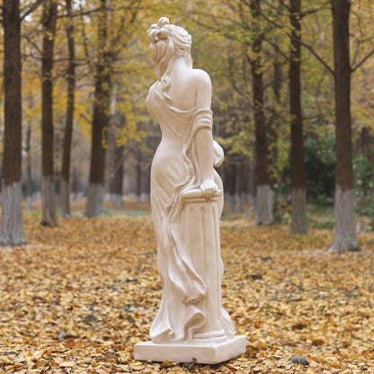 Outdoor Garden Nymph Statue 51 Inch Large Magnesium Oxide Sculpture Goddess of Spring Flowers Greek