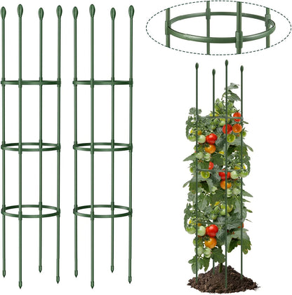 Garden Trellis, Tomato Cage Tall Plant Support Climbing Vines Flowers Stands Cucumber Trellis Plant