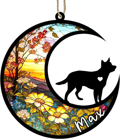 Personalized Dog Memorial, Custom Name Australian Cattle Heeler Dog Christmas Ornament, Custom