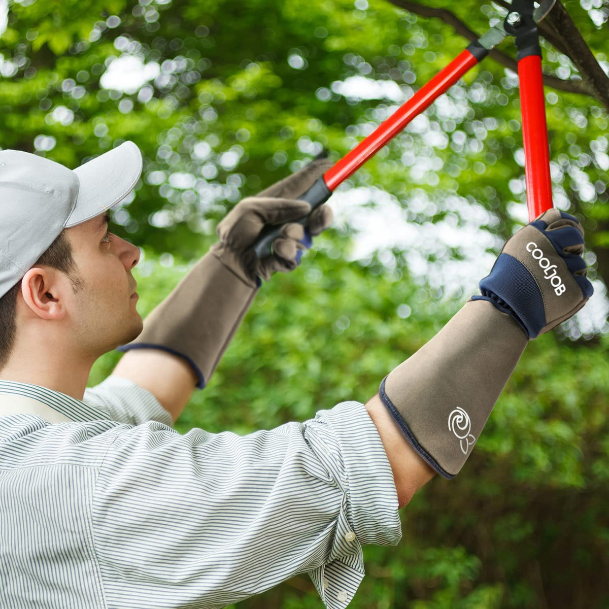 COOLJOB Thorn Proof Rose Pruning Garden Gloves for Men, Long Sleeve Padded Yard Work for Bush